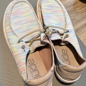 Hey Dude Multicolor Pastel Stripe Moccasins